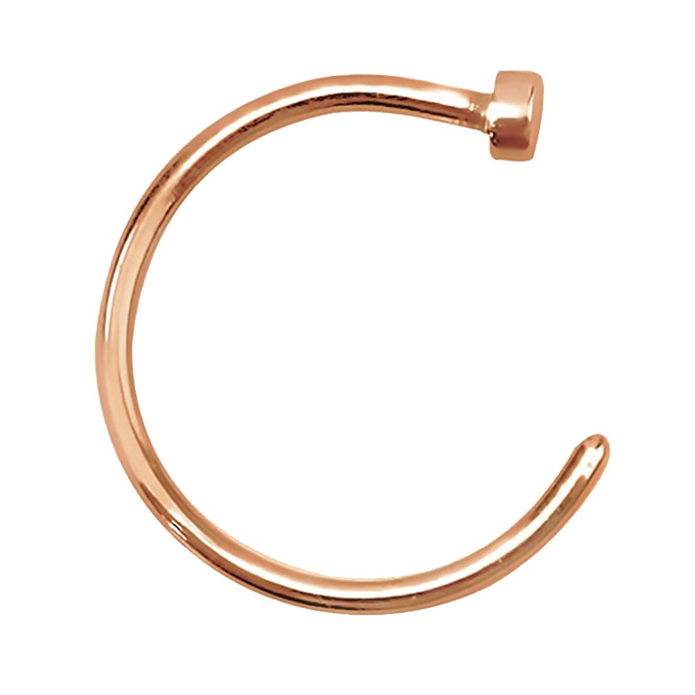 Rose Gold Flat Disc Nose Hoop 316L Surgical Steel Rings (Various Sizes)