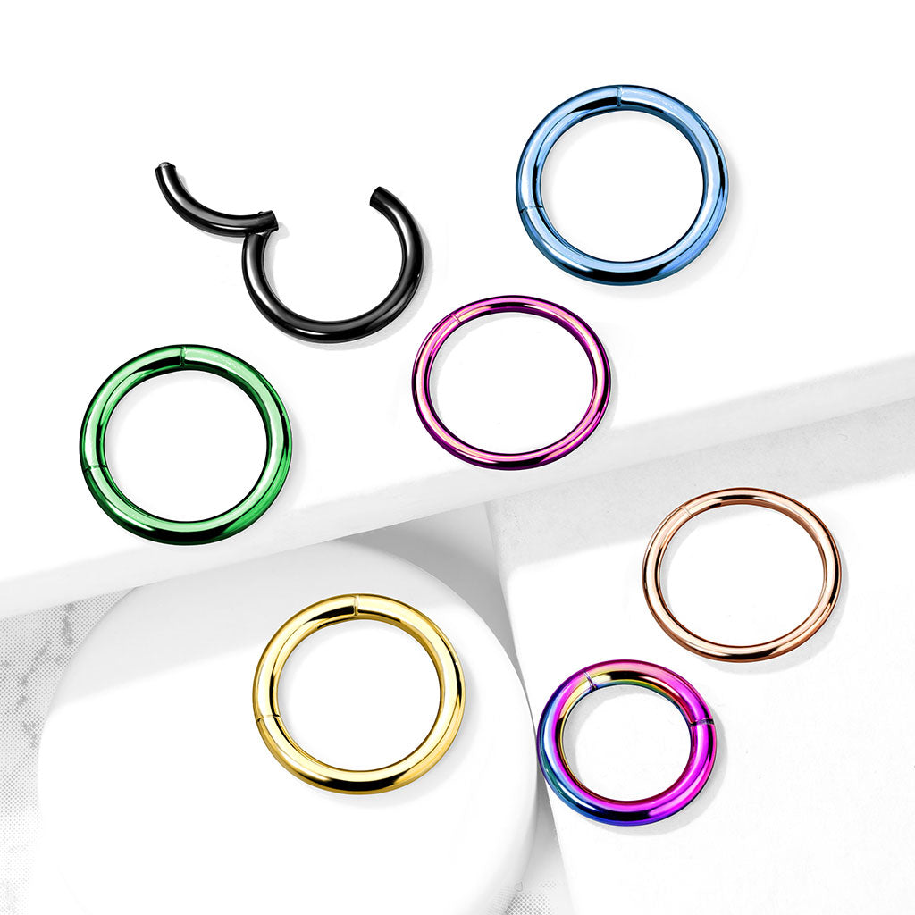 Hinged Seamless Septum Nose Clicker Ring 316L Surgical Steel