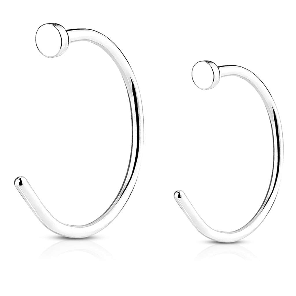 Flat Disc Nose Hoop 316L Surgical Steel Rings (Various Sizes)