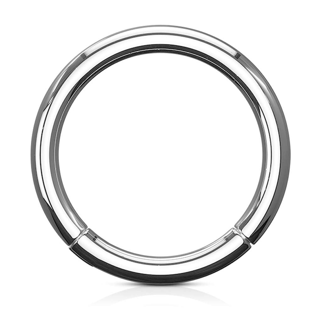 Solid Titanium Grade 23 Hinged Seamless Septum Clicker Ring (Various Gauges)