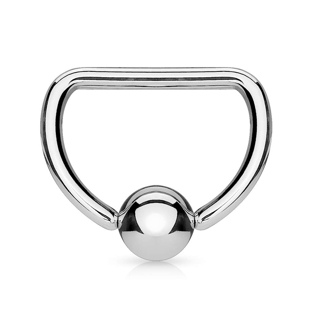 FIFTH CUE D Shaped 316L Surgical Steel Captive Bead Ring