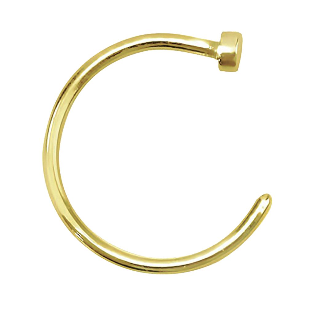 Gold Flat Disc Nose Hoop 316L Surgical Steel Rings (Various Sizes)