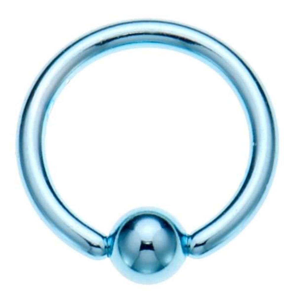 16GA | 14GA Colored Tension Captive Titanium IP Over 316L Surgical Implant Grade Steel Bead Ring