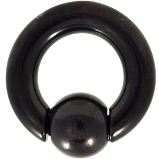 FIFTH CUE Black IP Spring Action Easy Pop Out Captive Bead Ring 316L Surgical Steel - EASY OPEN! - 00G | 0G | 2G | 4G | 6G | 8G